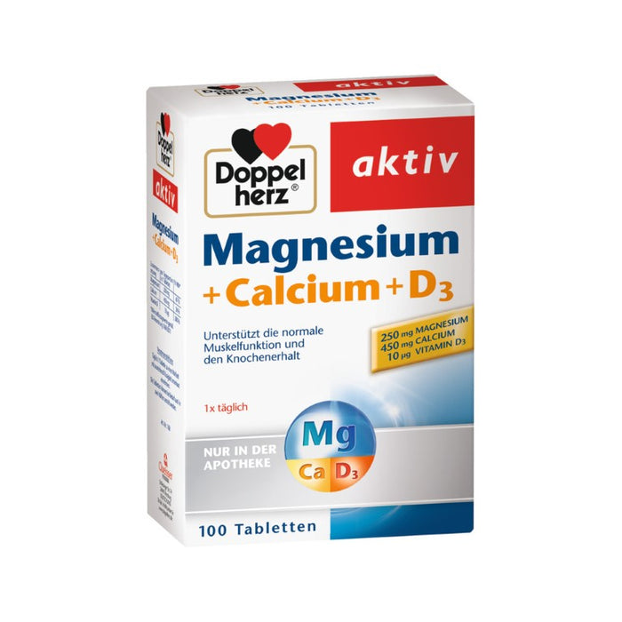 Doppelherz Magnesium + Calcium + D3, 100 St TAB