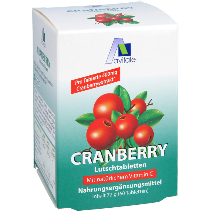 Avitale Cranberry Lutschtabletten mit natürlichem Vitamin C, 60 pcs. Tablets