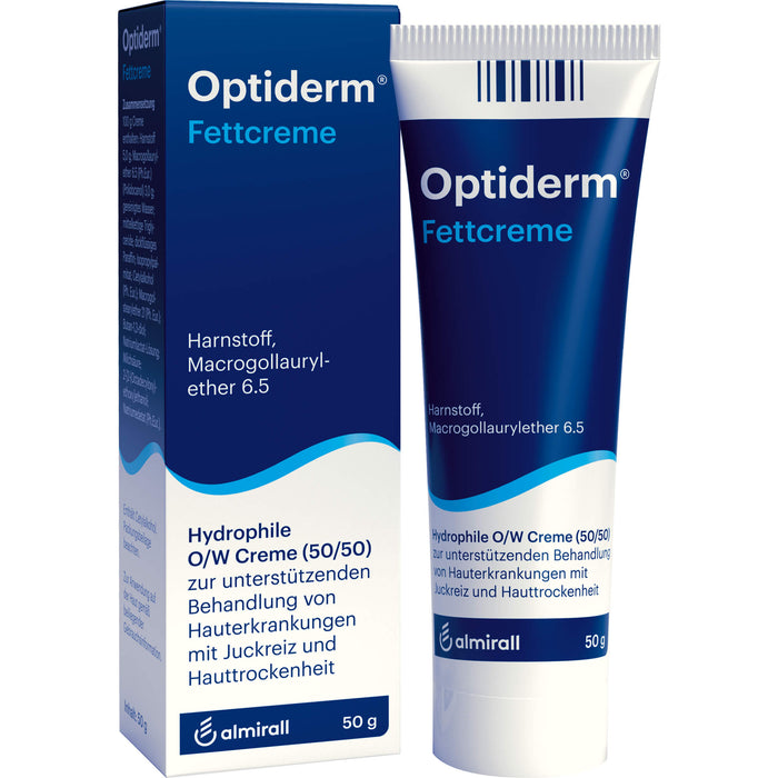 Optiderm Fettcreme bei Hauterkrankungen mit Juckreiz und Hauttrockenheit, 50 g Crème