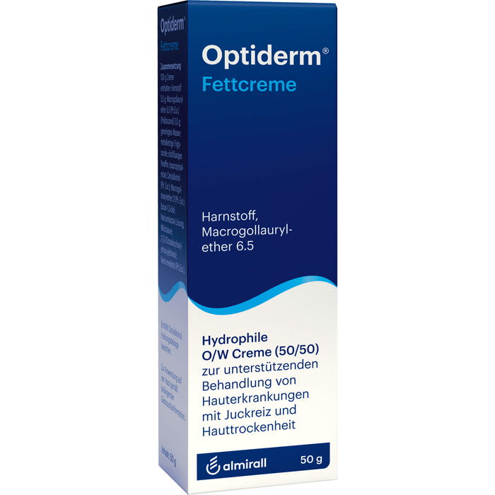 Optiderm Fettcreme bei Hauterkrankungen mit Juckreiz und Hauttrockenheit, 50 g Crème