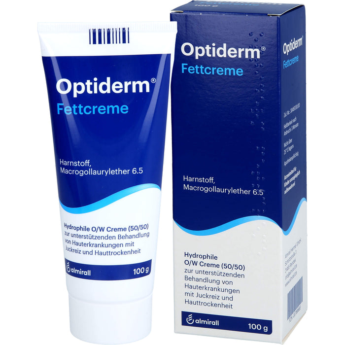 Optiderm Fettcreme für die Juckreizlinderung bei besonders trockener Haut, 100 g Cream