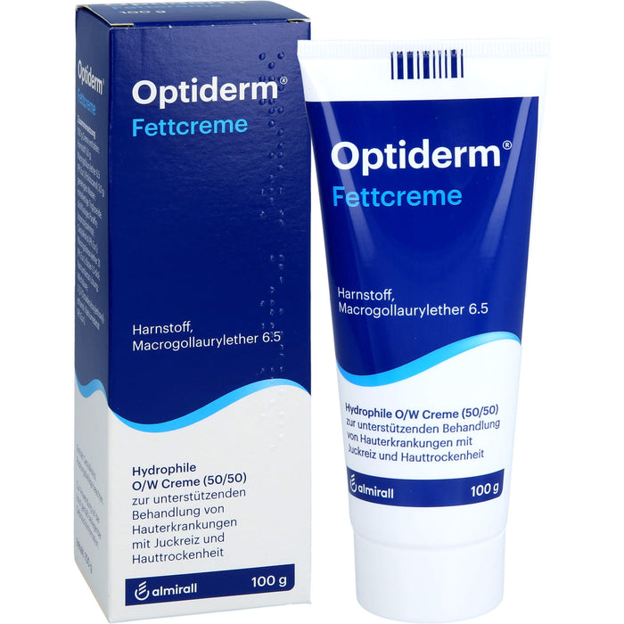 Optiderm Fettcreme für die Juckreizlinderung bei besonders trockener Haut, 100 g Cream