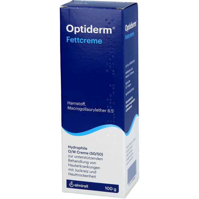 Optiderm Fettcreme für die Juckreizlinderung bei besonders trockener Haut, 100 g Cream