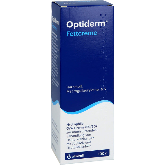 Optiderm Fettcreme für die Juckreizlinderung bei besonders trockener Haut, 100 g Cream