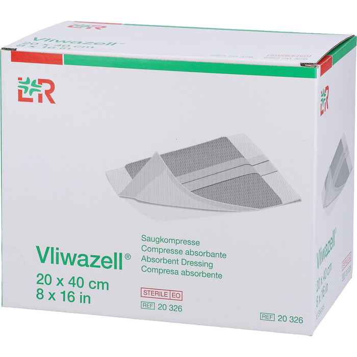 Vliwazell hochsaugfähige Universalkompresse steril 20 cm x 40 cm, 12 pc Compresses