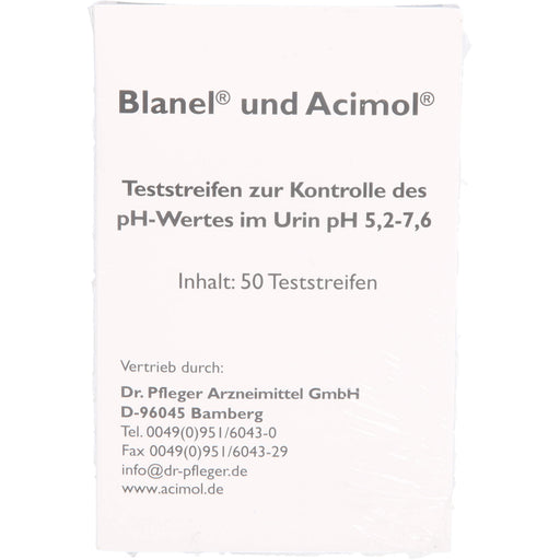 Blanel und Acimol Teststreifen zur Bestimmung des Urin pH-Wertes, 50 St. Teststreifen