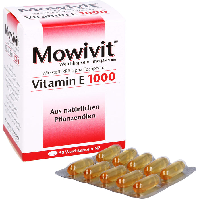 Mowivit mega Vitamin E 1000 Kapseln, 50 pc Capsules