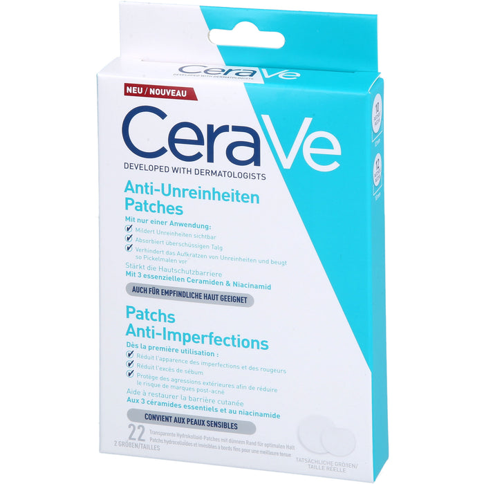 CeraVe Anti-Unreinheiten Patches für empfindliche Haut, 22 pc Pansement