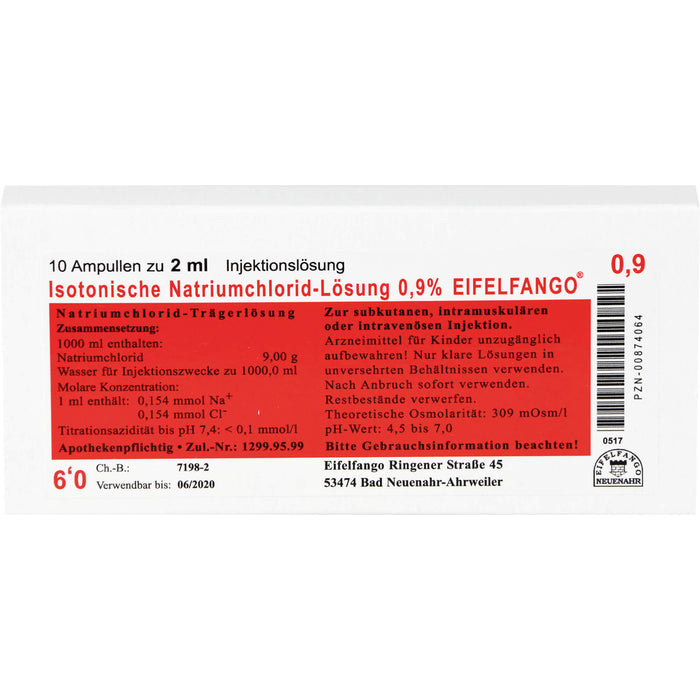 EIFELFANGO Isotonische Natriumchlorid-Lösung 0,9 %, 10 pcs. Ampoules