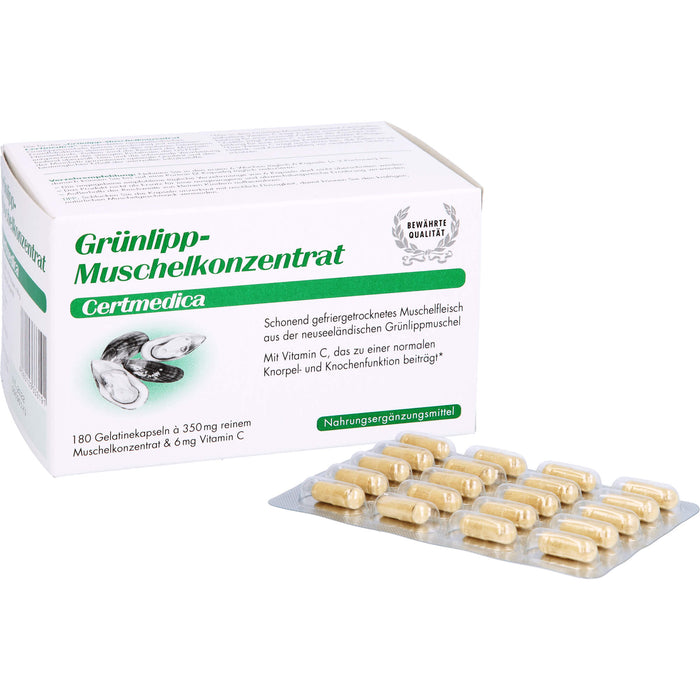 Certmedica Grünlipp-Muschelkonzentrat Gelatinekapseln, 180 pc Capsules