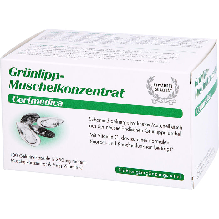 Certmedica Grünlipp-Muschelkonzentrat Gelatinekapseln, 180 pc Capsules