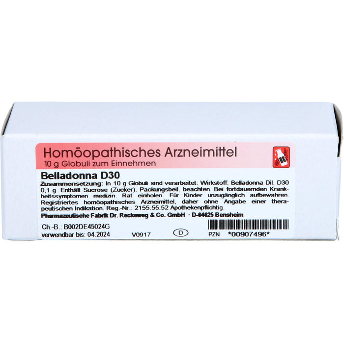 Belladonna D30 Reckeweg Glob., 10 g GLO