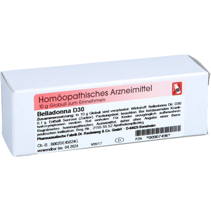Belladonna D30 Reckeweg Glob., 10 g GLO