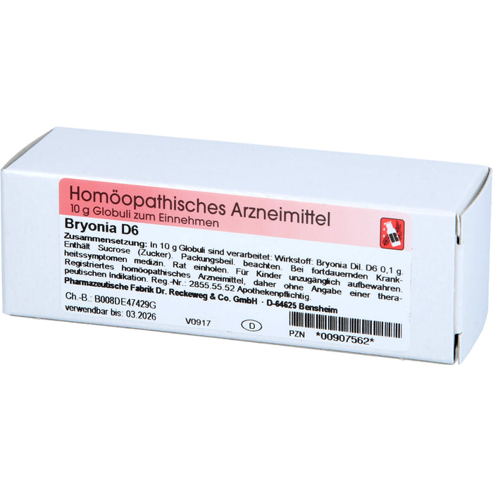 Dr. Reckeweg Bryonia D6 Globuli, 10 g Globules
