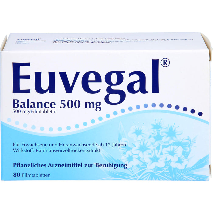 Euvegal Balance 500 mg Filmtabletten zur Beruhigung, 80 St. Tabletten