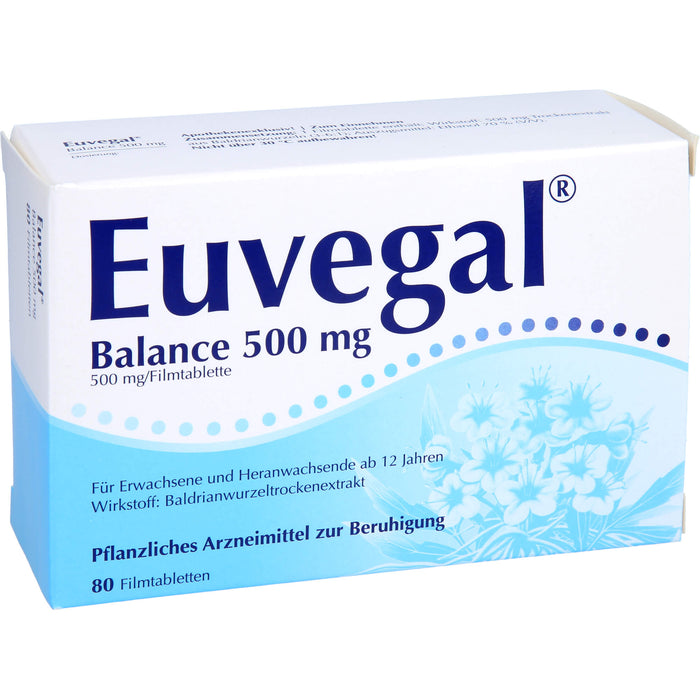 Euvegal Balance 500 mg Filmtabletten zur Beruhigung, 80 pc Tablettes