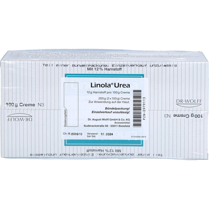 Linola Urea Creme bei Neurodermitis, Altershaut und der Behandlung von Ichthyosen, 200 g Creme