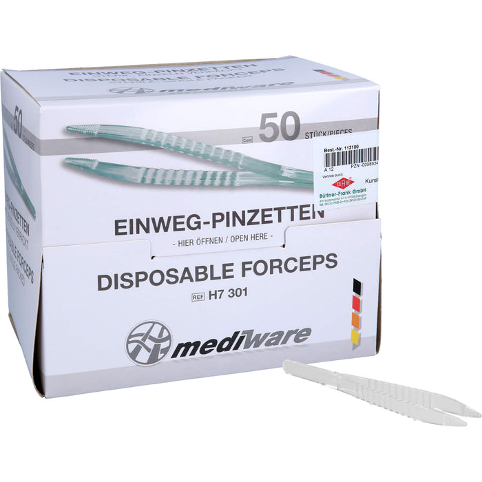 Pinzette Einmalgebrauch steril, 50 pc Pince à épiler