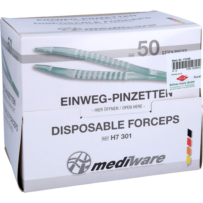 Pinzette Einmalgebrauch steril, 50 pc Pince à épiler