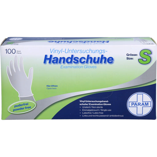 PARAM Einmal Handschuhe Vinyl puderfrei S, 100 St. Handschuhe