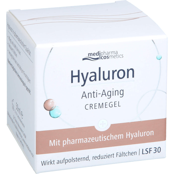 Medipharma Cosmetics Hyaluron Anti-Aging Cremegel wirkt aufpolsternd und reduziert Falten, 50 ml Gel