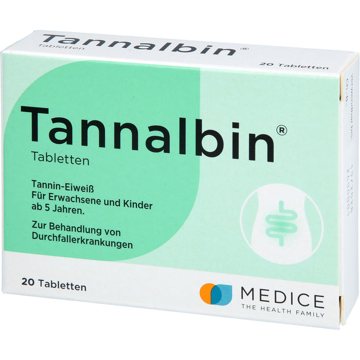 Tannalbin Tabletten 500 mg bei Durchfallerkrankungen, 20 pc Tablettes