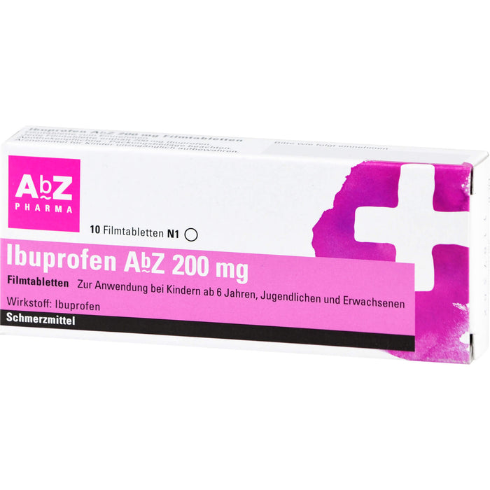 Ibuprofen AbZ 200 mg Filmtabletten, 10 pc Tablettes