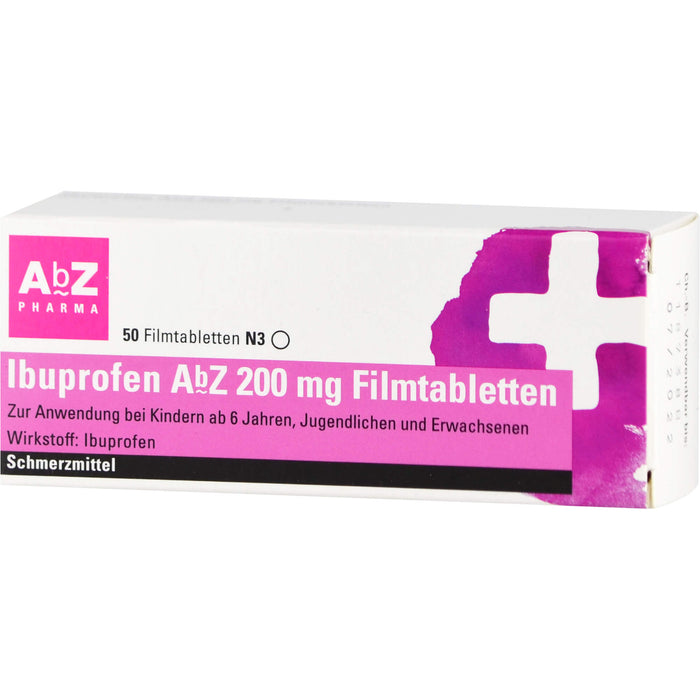 Ibuprofen AbZ 200 mg Filmtabletten Schmerzmittel, 50 pc Tablettes