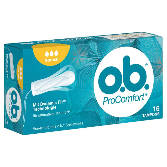 o.b. ProComfort Normal Tampons bei leichter bis mittlerer Regelblutung, 16 pcs. Tampons