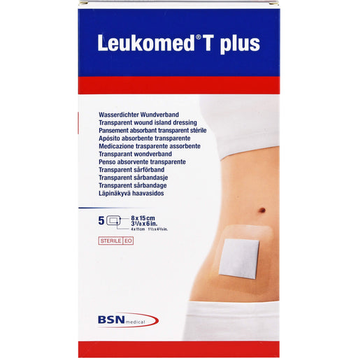 LEUKOMED TRANSP. PLUS STERILE PFL. 8x15 cm, 5 St. Pflaster