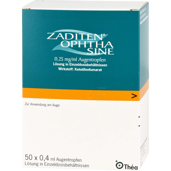 Zaditen ophta sine 0,25 mg/ml Lösung Antiallergikum zur Anwendung am Auge, 50 pcs. Single-dose pipettes