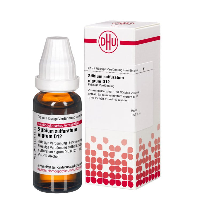 DHU Stibium sulfuratum nigrum D12 Dilution, 20 ml Solution