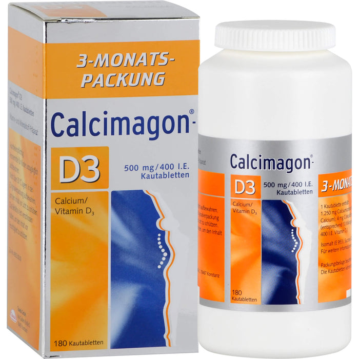 Calcimagon D3 500 mg/400 I.E. Kautabletten, 180 pcs. Tablets