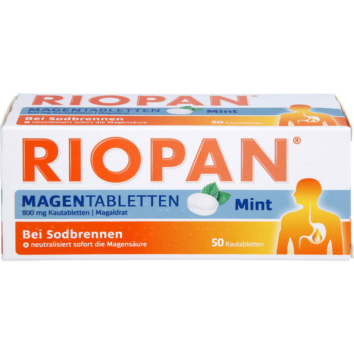 RIOPAN Magentabletten bei Sodbrennen Kautabletten Mint, 50 St. Tabletten