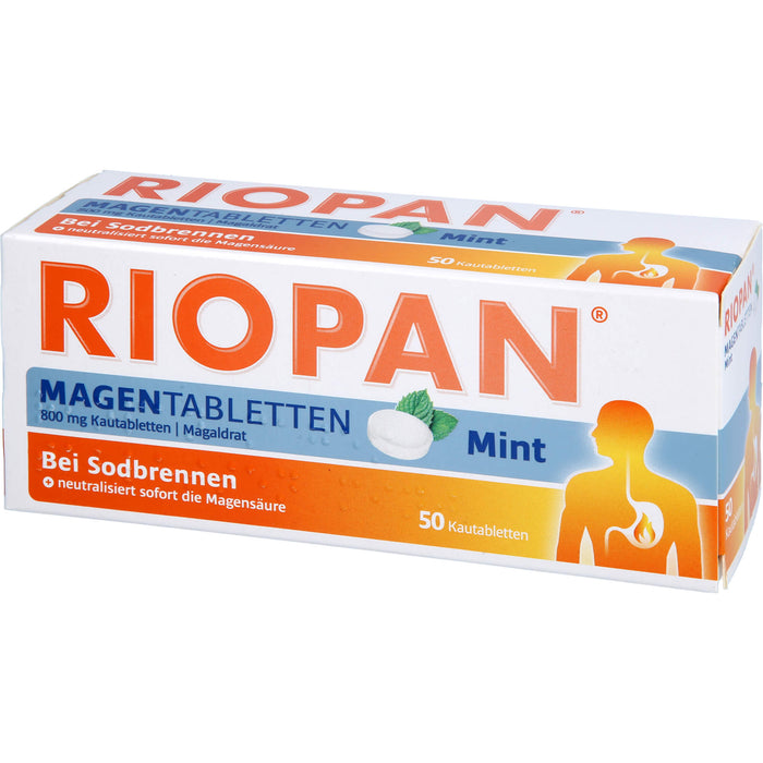 RIOPAN Magentabletten bei Sodbrennen Kautabletten Mint, 50 pcs. Tablets
