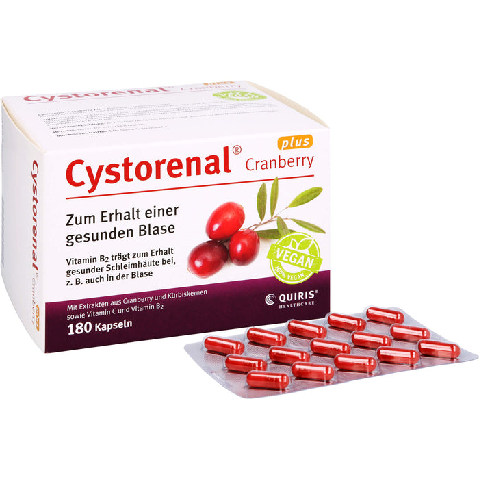 Cystorenal Cranberry plus Kapseln zum Erhalt einer gesunden Blase, 180 St. Kapseln