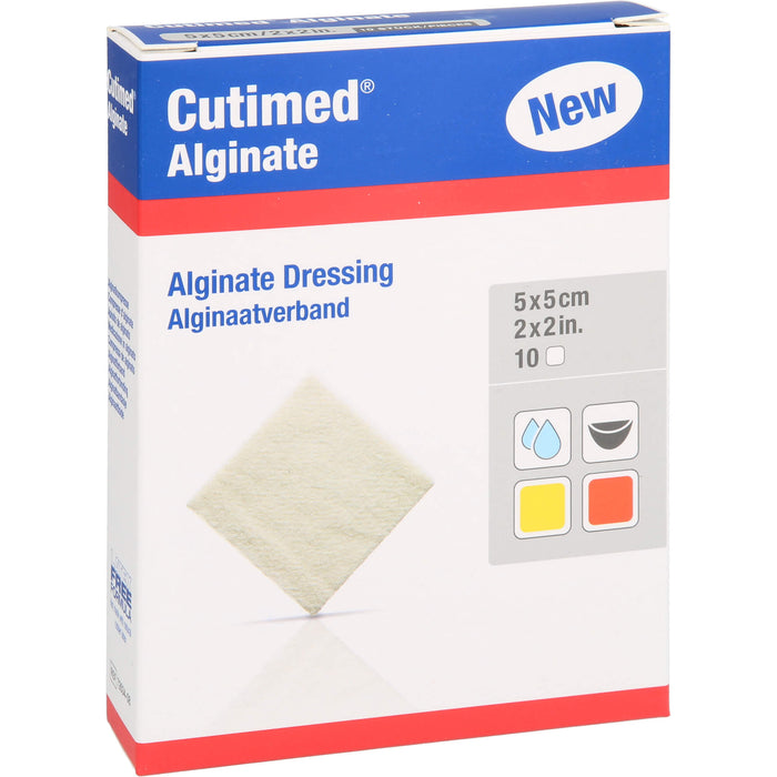 Cutimed Alginate 5x5cm Alginatkompresse, 10 St KOM