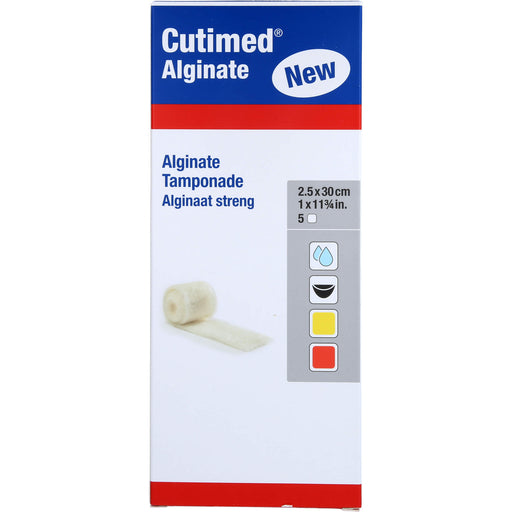 Cutimed Alginate 2,5x30cm Alginattamponade, 5 St TPO