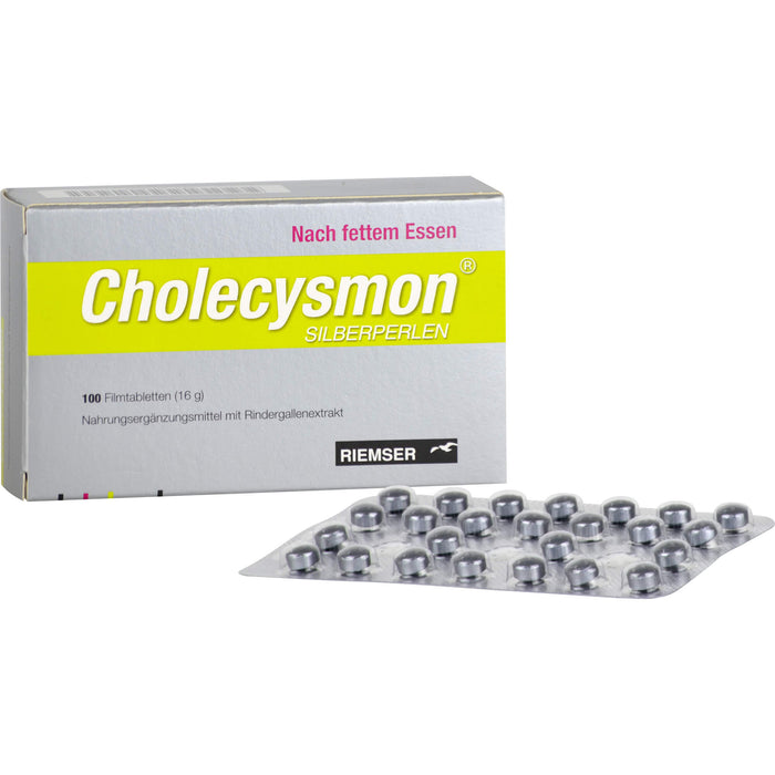 Cholecysmon Silberperlen nach fettem Essen Filmtabletten, 100 pc Tablettes