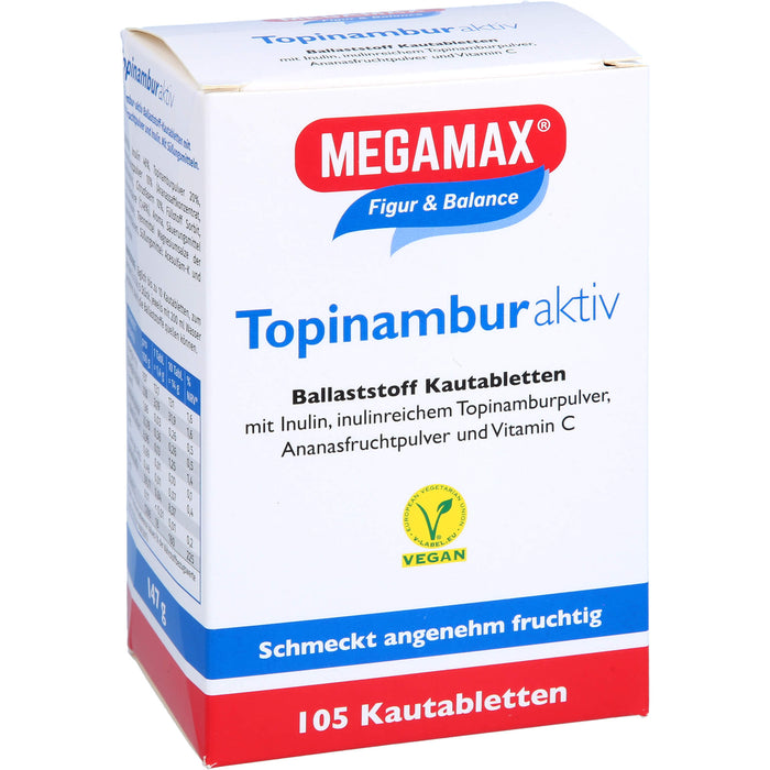 MEGAMAX Figur & Balance Topinambur Aktiv Ballaststoff Kautabletten, 105 pcs. Tablets