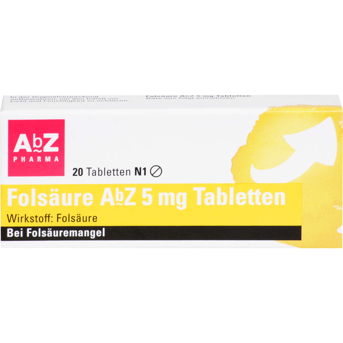 Folsäure AbZ 5 mg Tabletten, 20 St TAB