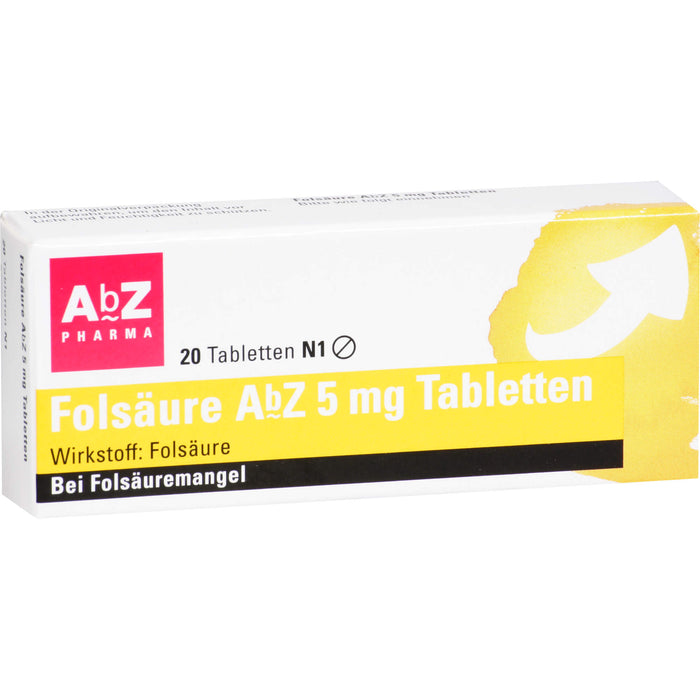 Folsäure AbZ 5 mg Tabletten, 20 St TAB