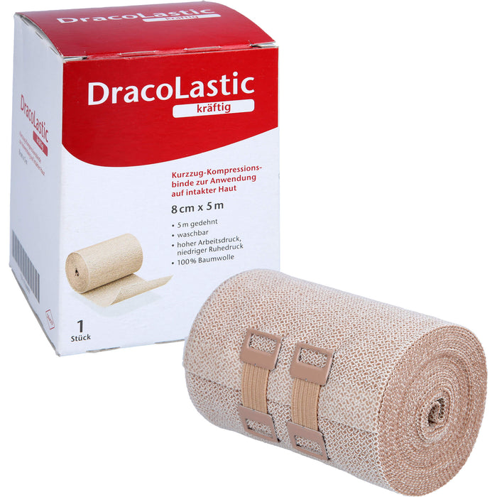 DracoLastic kräftig Kurzzug-Binde 5 m x 8 cm, 1 pcs. Bandage