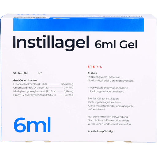 Instillagel steriles Gel zur Schleimhautdesinfektion und zur Lokalanästhesie, 10 St. Gel