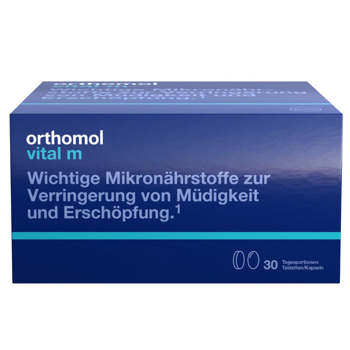 Orthomol Vital m - Mikronährstoffe für Männer - bei Müdigkeit - mit B-Vitaminen, Omega-3-Fettsäuren und Magnesium - Tabletten/Kapseln, 30 pcs. Daily portions