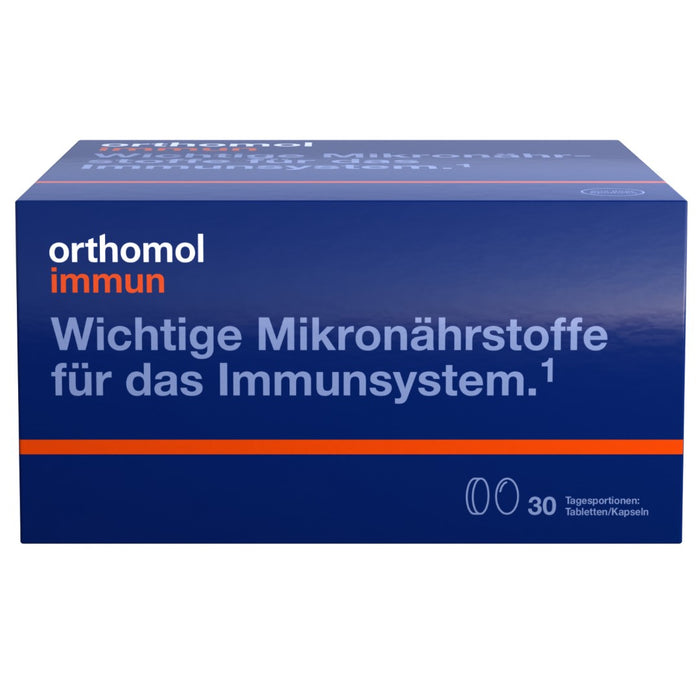 Orthomol Immun - Mikronährstoffe zur Unterstützung des Immunsystems - mit Vitamin C, Vitamin D und Zink - Tabletten/Kapseln, 30 St. Tagesportionen