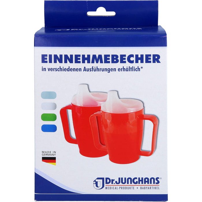 Einnehmebecher 2Griffe+2Deckel 4+12mm milchig, 1 St 