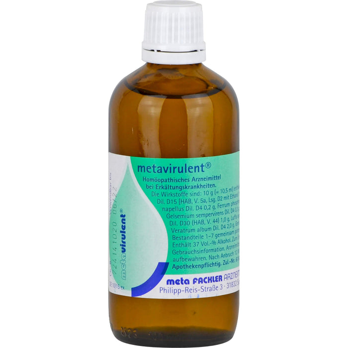 metavirulent Tropfen bei Erkältungskrankheiten, 100 ml Solution