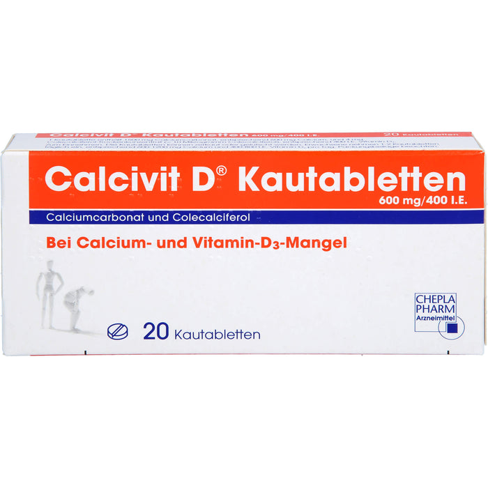Calcivit D Kautabletten 600 mg/400 I.E., 20 pcs. Tablets