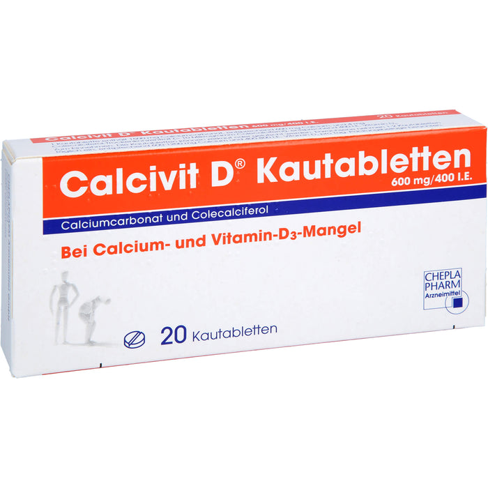 Calcivit D Kautabletten 600 mg/400 I.E., 20 pcs. Tablets